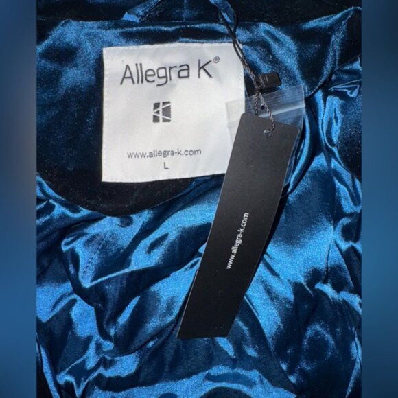 NWT Allegra K Women's Deep Blue Velvet Blazer - Picture 6 of 7